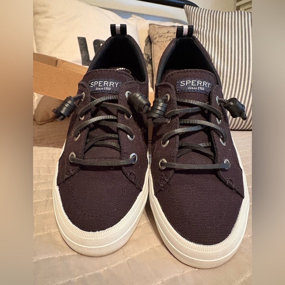 Sperry Women's Crest Vibe Linen Black 6M Like New